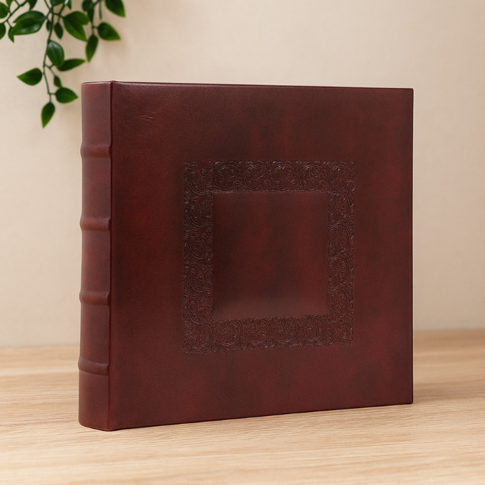 Album foto 10 x 15 cm, coperta decorativa, capacitate 200 poze, coperta piele ecologica, maro inchis - imagine 7